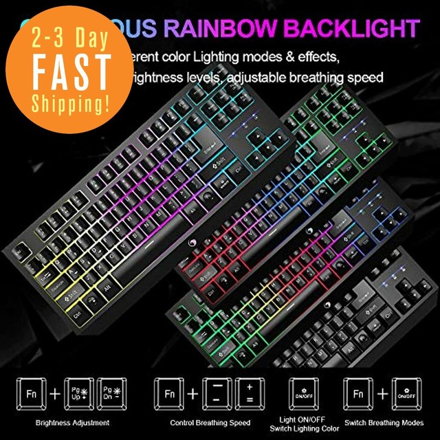 NPET G20 Compact Gaming Keyboard, 87 Keys Backlit Mechanical Feeling Computer - eBay