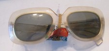 Vintage Cat Eye Cool Ray Polaroid 100 Clear Amber Frame Sunglasses NOS Tags