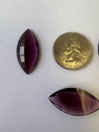 30x15 DEUTSCHE GLASMALEREI AMETHYST FLATBACK NAVETTE 4 Lots - Bild 6 von 6