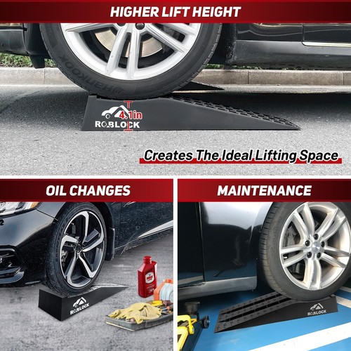 Heavy Duty Car Ramps for Oil Changes and Jack Support, Portable Low Profile C... - Bild 3 von 6