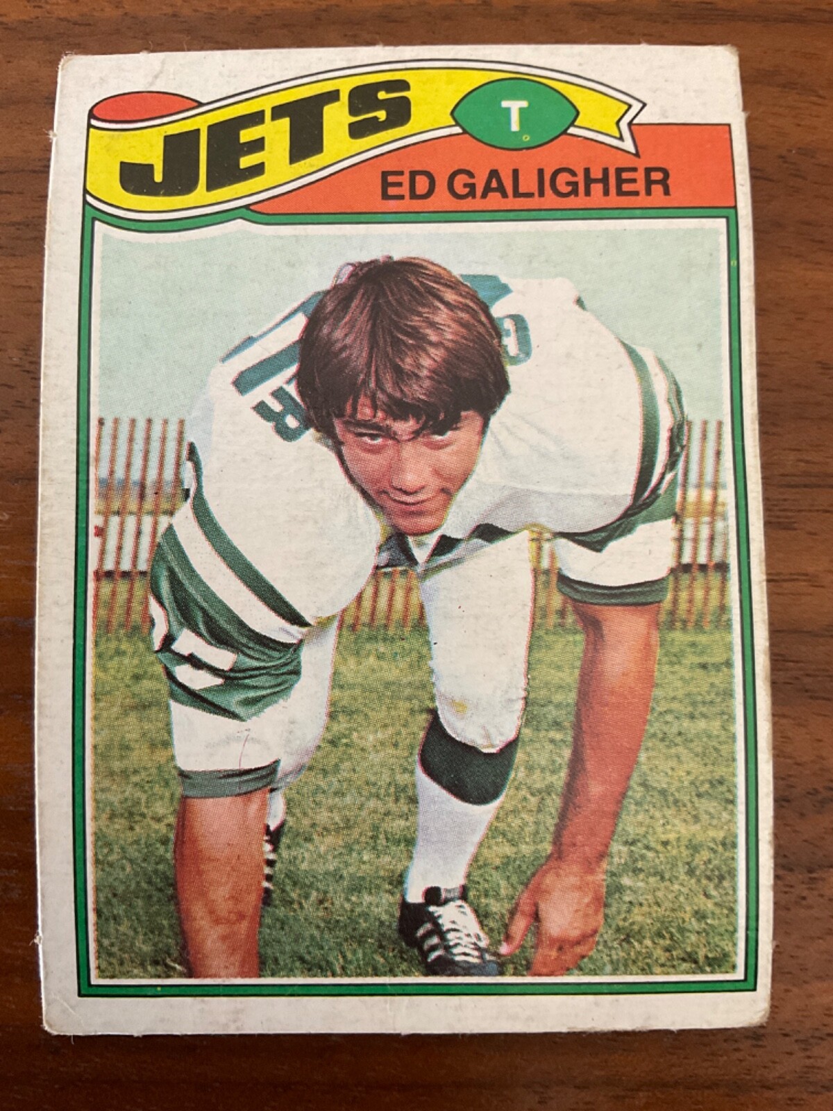 1977 Topps MEXICAN #63 Ed Galigher rookie card (RC) Jets short print (SP)