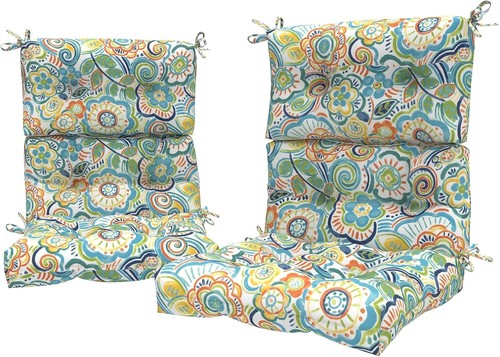 Comfortable Overstuffed High Back Chair Cushion Set, 22" W - Indoor/Outdoor Use - Picture 3 of 8