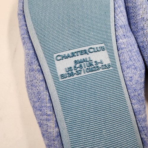 Charter Club Pointelle Closed-Toe Slippers Women's S 5/6 Yacht Blue Heather~ - Picture 15 of 17
