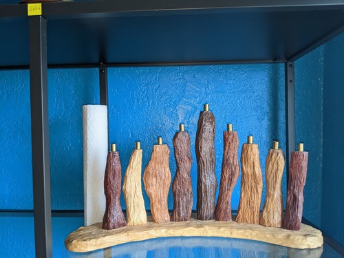 Synagoge Menorah Handarbeit Holz Unikat Kunstfertigkeit, 24x12" tadellos unbenutzt - Bild 1 von 10