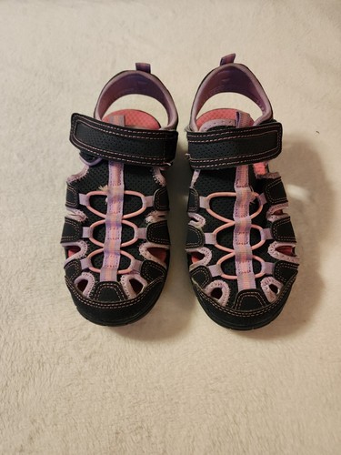 Falls Creek Jill Girls Youth 13 Black,Pink,Purple Close Toe Sandals 5470 - Picture 1 of 9