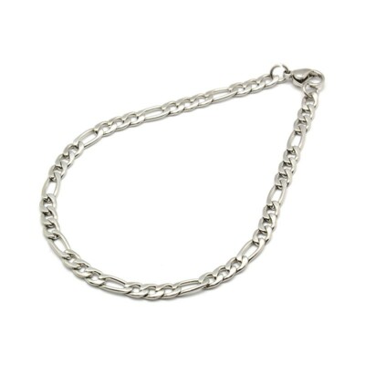 BRACELET CHAINE GOURMETTE HOMME 21cm ACIER INOXYDABLE anti-allergique FERMOIR