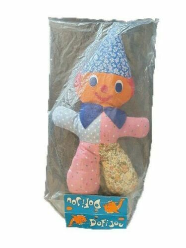 Doudou Clown Playskool 8577 - Jaune Bleu Orange Vert - Occasion