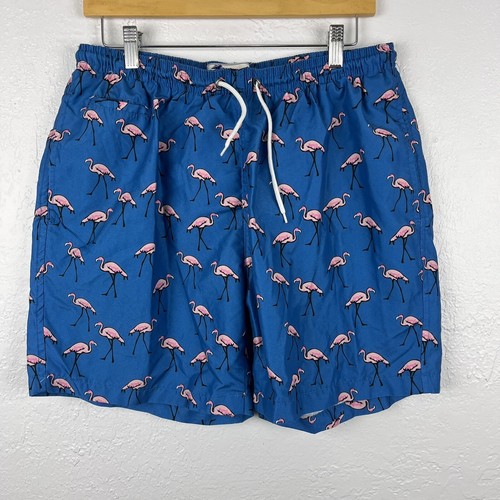 MENS TRUNKS SURF & SWIM CO. FLAMINGOS LINED SWIM BOARD SHORTS SIZE XL