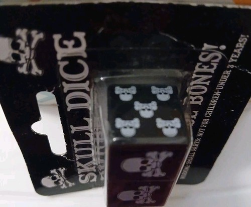 NEW "Roll Those Bones" Skull Dice for Games Black and White - Picture 3 of 5