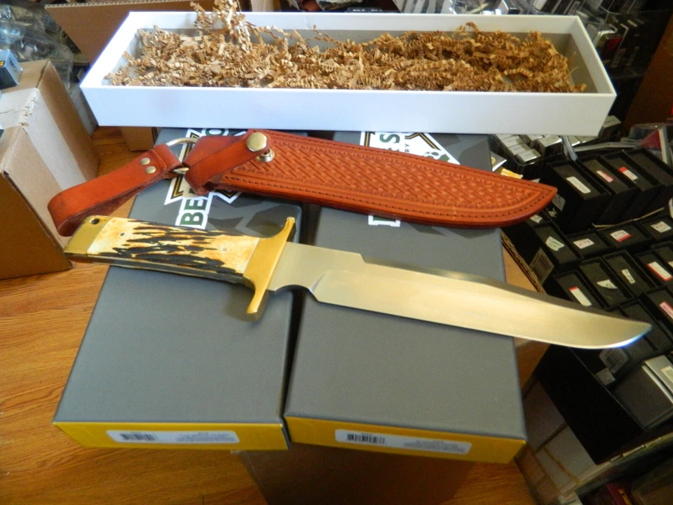 МЕДВЕДЬ И СЫН 15 «СВОБОДА БОРЬБЫ НОЖ БОУИ D2 ЛЕЗВИЕ ИНДИИ ОЛЕНЬ КОСТИ РУЧКИ BC5 - Изображение 4 из 4