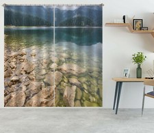 3D Mountain Trees Sea ZHUA407 Blockout Photo Curtain Fabric Window Amy