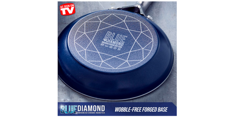 Sartén antiadherente diamante azul utensilios de cocina agarre de cerámica apta para lavavajillas calor rápido - Imagen 7 de 8