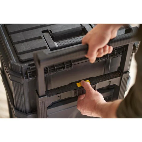 Rolling Tool Storage Box Workshop Tower Auto Lock Stackable Wheels Connect New - Picture 11 of 12