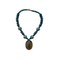 Turquoise Pendant Costume Jewelry Necklace