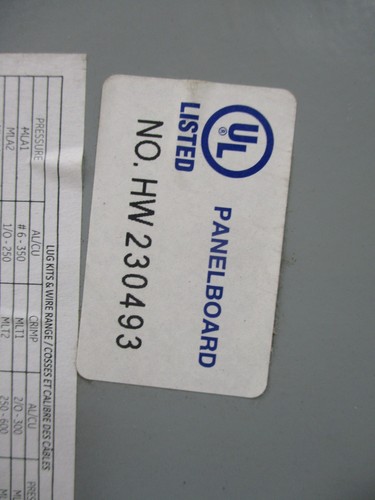 NEW GE ADF3121MB 125 Amp A-Series II Panelboard Interior 480Y/277V 3PH 4W MLO - Picture 8 of 10