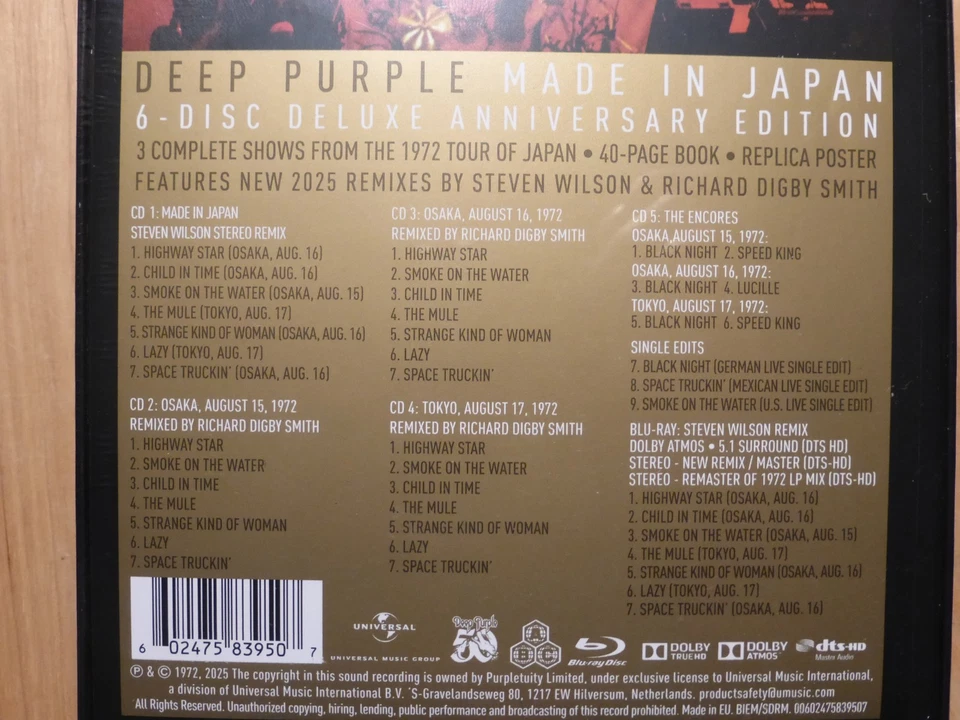 Deep Purple -Made in Japan-5 CD/+BluRay lim. Deluxe Edition 2025 Steven Wilson - Bild 3 von 4
