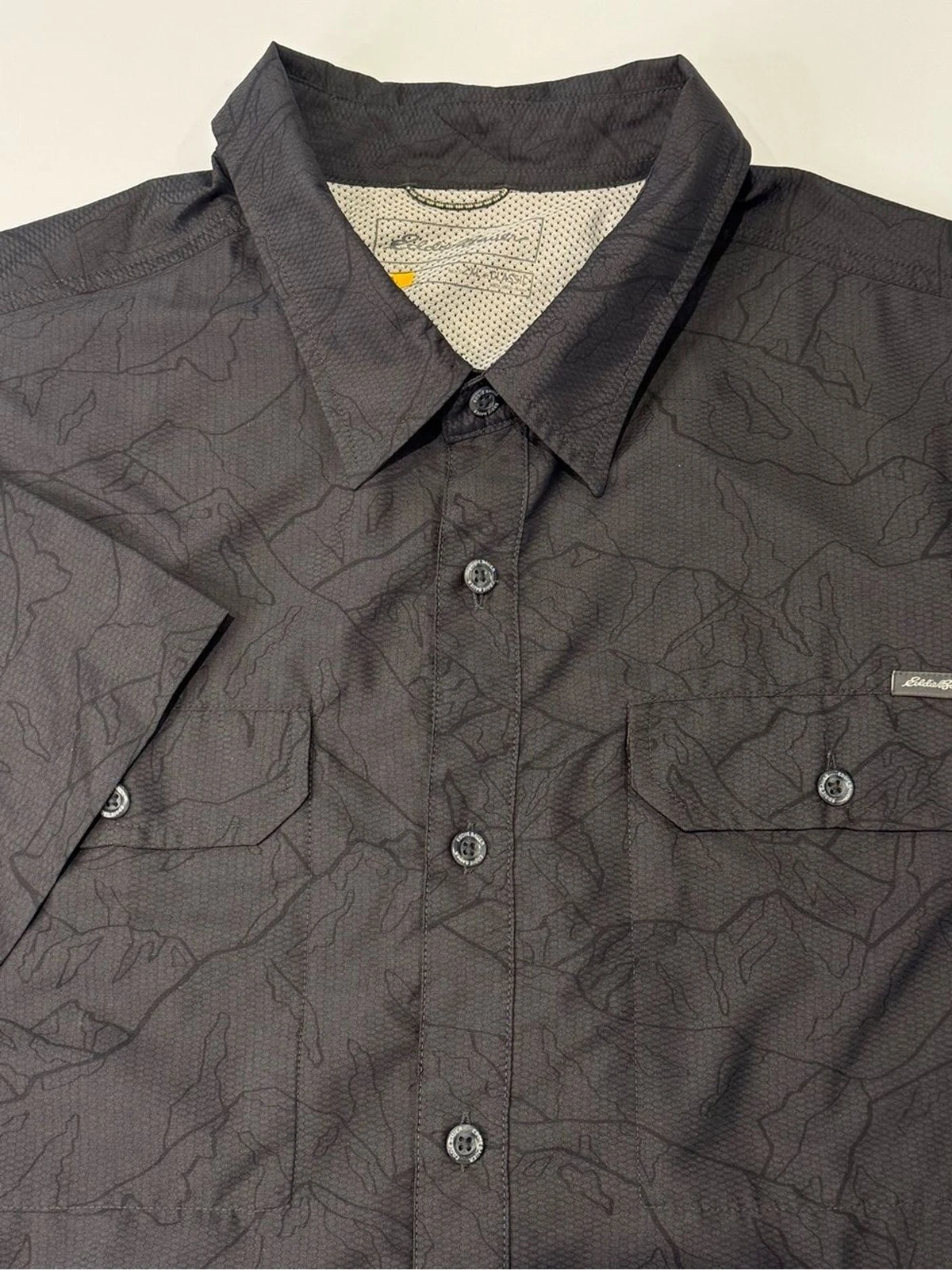 Eddie Bauer Men's 2XL Short Sleeve Button Down Mesh Lightweight Outdoor Hiking