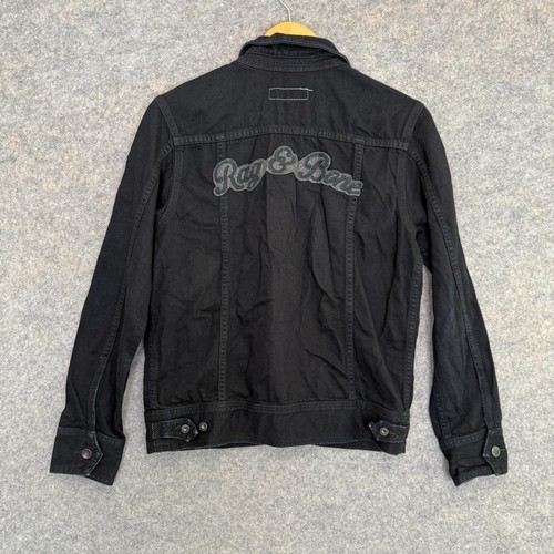 Rag & Bone x Playstation Trucker Jacket Adult XS Black Denim Embroidered Rare - Picture 10 of 14