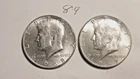 KENNEDY HALF DOLLARS,   1967-P,  1968-D,  40% SILVER,  ---89