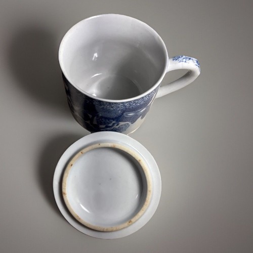 2 Guangzhou Arts & Crafts China Blue & White Vintage Lidded Tea Cup & Saucer. - Bild 14 von 18