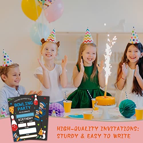 Bowling Theme Birthday Invitations, Fill-In Style Bowling Theme Invitations - Picture 2 of 6