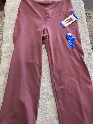 Jockey Ladies' Cropped Slit Flare Activewear Yoga Pants, Nocturne, Size S - Picture 2 of 6