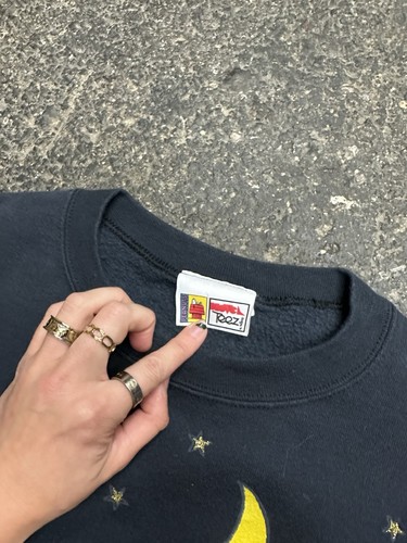 Peanuts Halloween Crewneck Vintage Graphic Mens Large USA Black 90s Snoopy  - Picture 5 of 6