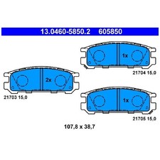 Satz Bremsbeläge Bremsklötze hinten für Subaru Impreza GC GFC GF Legacy | 181