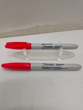 Sanford Sharpie Permanent Marker Pens Lot of 2 Red Fine Point Vintage NOS Vtg