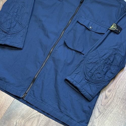 Stone Island Navy Blue Zip Overshirt Jacket (XL-XXL) - Short Sleeve Patch Logo - Bild 5 von 15