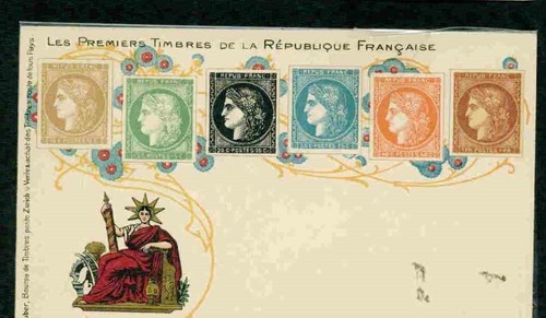 FRANCE MENKE-HUBER 1904 STAMP ON STAMP ON POSTCARD STAMPS ON STAMPS S14182-1