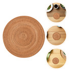  4 Pcs Runde Rattan Coaster Tischuntersetzer Für Getränke Handgewebter Thronemat