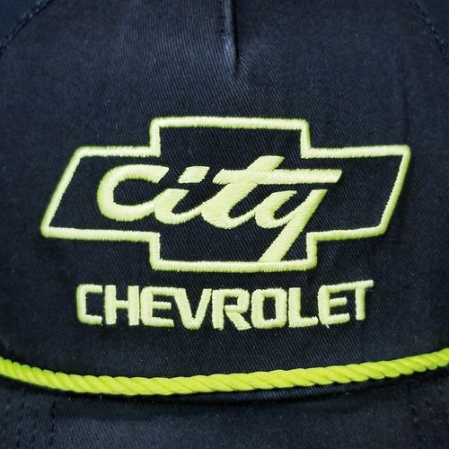 City Chevrolet New Era Black Frame Trucker Mesh SnapBack Hat Adult Neon Green - Picture 5 of 16
