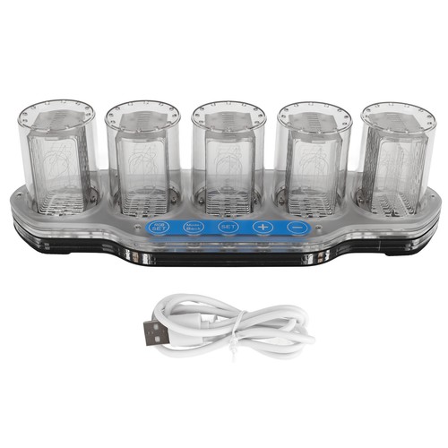 RGB Full Color Clock LED Digital Tube Clock Desktop Decoration Electronic Glow⊹ - Picture 3 of 12