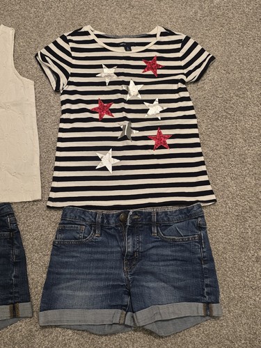 Paket mit 5 Gap Mädchen Frühling Sommer Größe 10 Denim Shorts Tank Shirt Nachthemd - Bild 3 von 4