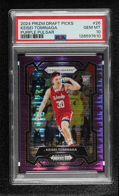 2024 Prizm Draft Picks Purple Pulsar 11/55 Keisei Tominaga #26 PSA 10 GEM MT 8d2