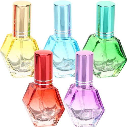 5 Pezzi Bottiglia Profumo Viaggio Nebulizzatore Fine Spray Vintage Vuoto Vetro Colorato - Foto 10 di 11
