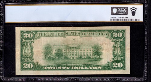 1929 T2 20 $ ERSTE NATIONALE BANKNOTE SERIE #12 MALTA ILLINOIS PCGS B SS 25 - Bild 2 von 4