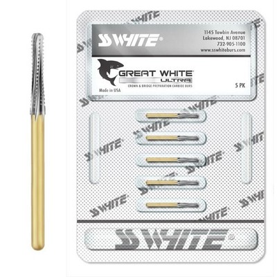 SS White 18188-5 Great White Ultra FG 856-018 Round Taper Carbide Burs 5/Pk