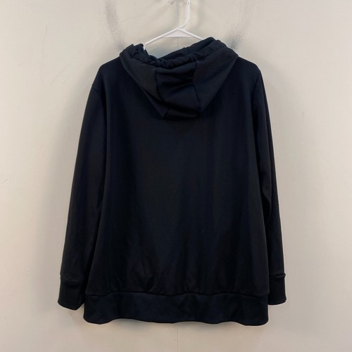 Mondetta Womens Large Top Sweatshirt Black Hooded Stretch Pullover Pocket 18267 - Picture 9 of 10