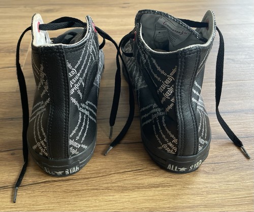 Converse Chucks Leder schwarz-silber Gr. 42,5 UK 9 (selten) - Bild 4 von 5