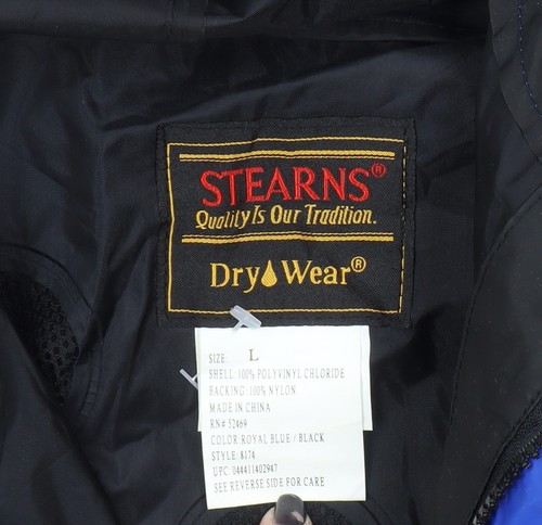 Stearns Men's Blue Waterproof Hooded Rain Jacket L - Picture 3 of 12