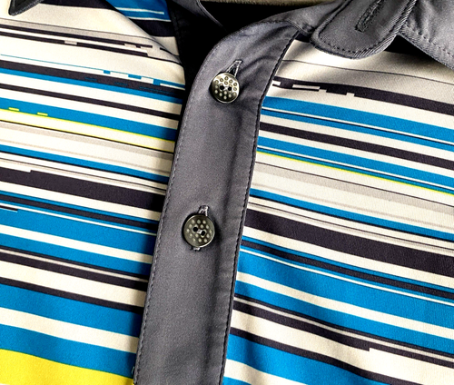 Polo Puma uomo PICCOLA colorata a righe golf elasticizzata traspirante cool cell - Foto 3 di 8