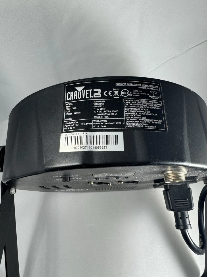 Chauvet SlimPAR 56 LED Flash Light - Black Stage Lighting Dj Equipment - Image 2 of 4