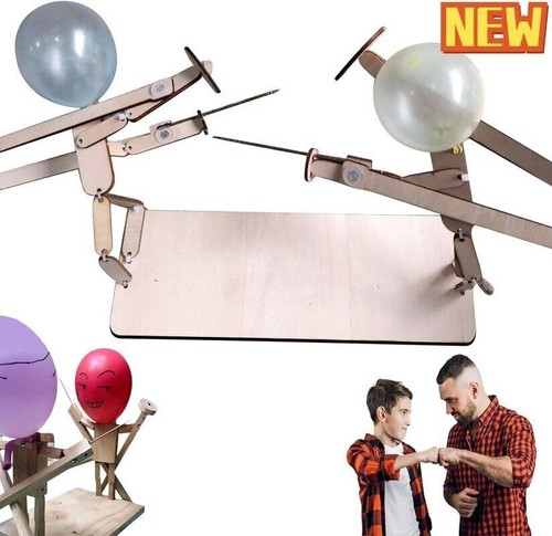 Palloncino Bamboo Uomo Battaglia - Nuovo Fatto a Mano Recinzione Legno Pupazzi Gioco Famiglia - Foto 14 di 20