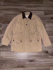 Orvis Jacket Mens Large Khaki Barn Coat Field Canvas Quilted Corduroy Collar