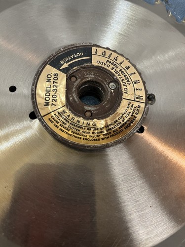 Sears Craftsman Excalibur Twin Blade Carbide Tipped 720-32708 Dado Adjustable 8" - Picture 11 of 13