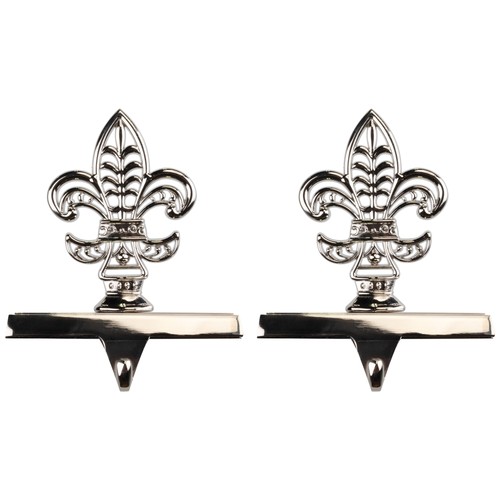 Northlight Fleur de Lis Christmas Stocking Holder - 0" - Solid Silver Tone - - Picture 2 of 6