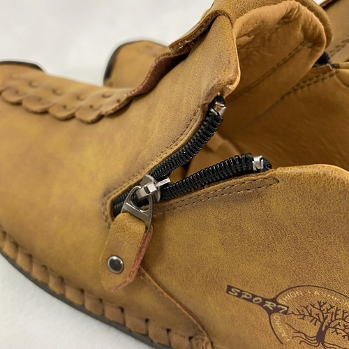 Zapato Deportivo Menico 100% CAOUTCHOUC Whipstitch Cuero Marrón Sin Cordones Talla 47 Hombres 13 - Imagen 13 de 18