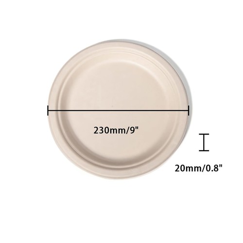 Compostable Plates 9 Inch - 100% Biodegradable, Heavy Duty Eco-Friendly Dispo... - Picture 2 of 5